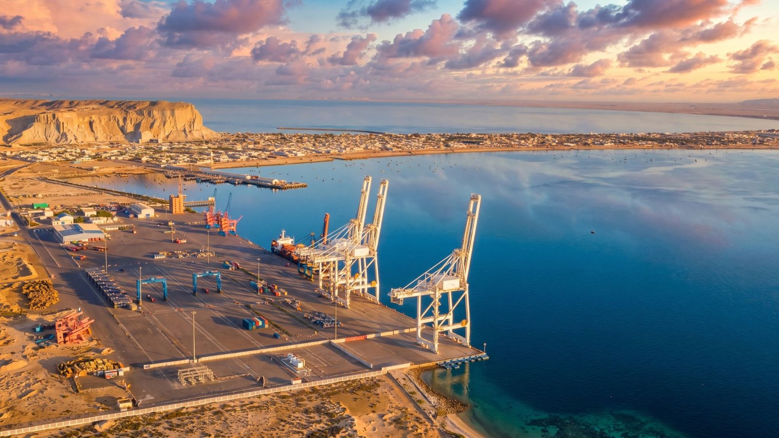 The hammerhead peninsula of Gwadar at dusk